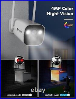2K CCTV Camera Systems Wireless, 4x Battery Powered Security Camera Outdoor with