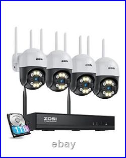2K PTZ Camera 8CH Wireless Security Camera System, 3MP Wireless CCTV System