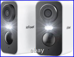 2PCS ieGeek 2K Outdoor Wireless Security Camera WiFi Battery CCTV System, Alexa