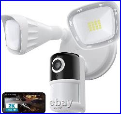 2PCS ieGeek Outdoor Floodlight Camera 2K WiFi Security Camera CCTV System Alarm
