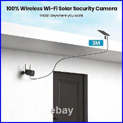 2PCS ieGeek Outdoor Solar Battery Security Camera WiFi Wireless Home CCTV System