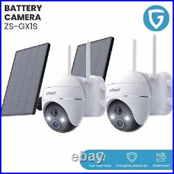 2PCS ieGeek Outdoor Wireless Solar Security Camera Home Battery PTZ CCTV System