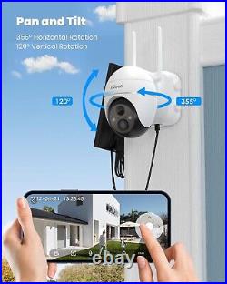 2PCS ieGeek Outdoor Wireless Solar Security Camera Home Battery PTZ CCTV System