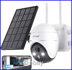 2PCS ieGeek Wireless Outdoor Solar Security Camera 5MP WiFi Battery CCTV System