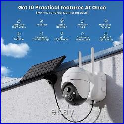 2PCS ieGeek Wireless Outdoor Solar Security Camera 5MP WiFi Battery CCTV System