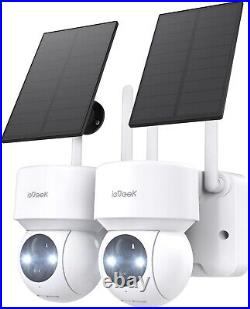 2PCS ieGeek Wireless Outdoor Solar Security Camera Home WiFi Battery CCTV System