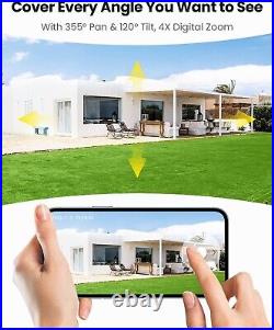 2PCS ieGeek Wireless Outdoor Solar Security Camera Home WiFi Battery CCTV System