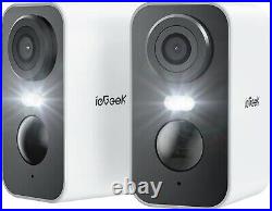 2Pack ieGeek Outdoor Wireless Security Camera 2K WiFi Home Battery CCTV System