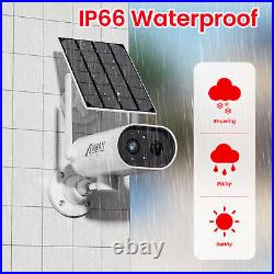 2Pcs IP Wireless Security Battery Camera System Solar Panel Outdoor WIFI CCTV