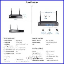 2TB SANNCE WLAN Wireless Wifi 8CH NVR 1080P CCTV Camera System Security Kit IR