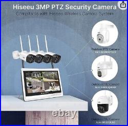3MP+3TB Hard Drive? Hiseeu Wireless Security Camera System with 12Monitor