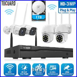 3MP Home Wireless Security Camera System Outdoor 8CH WIFI NVR +1TB Hard Disk