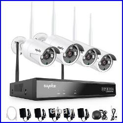 3MP SANNCE Wireless CCTV System 8CH H. 264+NVR WLAN IP Camera For Home Security