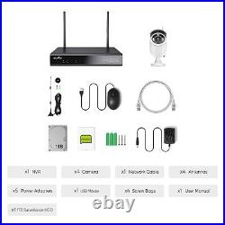 3MP SANNCE Wireless CCTV System 8CH H. 264+ NVR WLAN IP Camera For Home Security