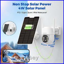 4MP Solar Battery Wireless CCTV Camera System Kit With 7 Touchscreen Monitor NVR