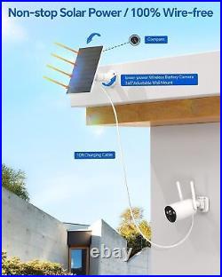 4MP Wireless CCTV Security Camera System WiFi NVR IP Solar Powered Energy Camera