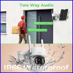 4MP Wireless Solar Security Camera System Home Outdoor CCTV 10'' Monitor+500GB
