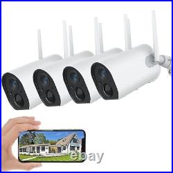 4PCS Outdoor 1080P Wireless Security Camera Smart Home Battery WiFi CCTV System