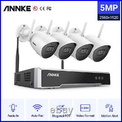 ANNKE 5MP Wireless CCTV System Audio Mic IP Camera WiFi Security 8CH H. 265+ NVR