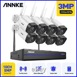 ANNKE Wireless 3MP CCTV System Two-Way Audio IP Camera 8CH 5MP NVR WiFi Security