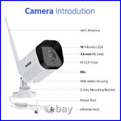 ANNKE Wireless 3MP CCTV System Two-way Audio 10CH 5MP NVR Outdoor Wifi IP Camera
