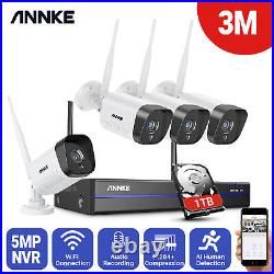ANNKE Wireless HD 3MP CCTV System 5MP 8CH NVR Audio In WiFi Security Camera 1TB
