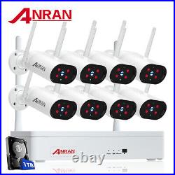 ANRAN 3MP Outdoor Wireless WiFi Security IP Camera System 8CH NVR Home CCTV +1TB