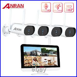 ANRAN 3MP Wireless CCTV Security Camera System Audio Outdoor Wifi IP 8CH NVR 2TB
