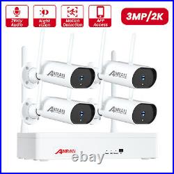 ANRAN 8CH 3MP HD NVR Outdoor Home CCTV WiFi Security Camera System Night Vision