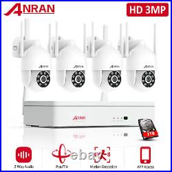 ANRAN 8CH 3MP Wireless CCTV Security Camera System WiFi Outdoor Motorised PTZ HD