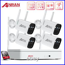 ANRAN Battery Solar Wireless CCTV System Outdoor WiFi Security Camera 8CH NVR IR