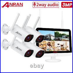 ANRAN CCTV Security Camera System 3MP Wireless WiFi 12 Monitor 1TB HDD Home