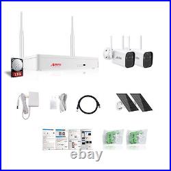ANRAN Security Camera System Battery Solar Powered Outdoor Wireless CCTV Audio
