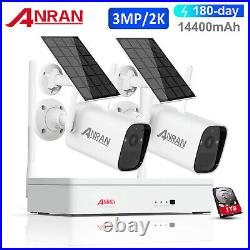ANRAN Solar Battery CCTV Camera Security System Wireless Outdoor WIFI Home 1TB