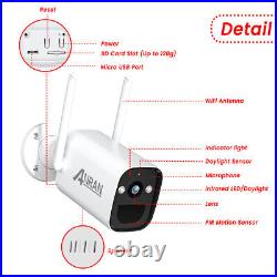 ANRAN Solar Wireless Security Camera CCTV Battery System WIFI 2Way Audio IP67