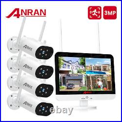 ANRAN Wireless Security Camera CCTV System 12'' Monitor WiFi 2Way Audio 3MP Home