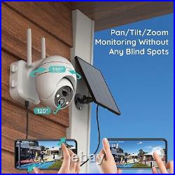 BOIFUN Outdoor Wireless Solar Security Camera 2K 360° Wifi PTZ CCTV System UK