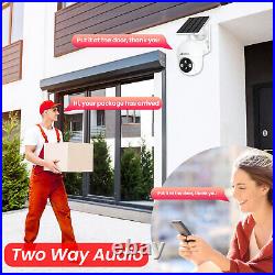 CCTV CAMERA OUTDOOR Solar Battery HOME SECURITY SYSTEM WIRELESS 2K PT 2Way Audio
