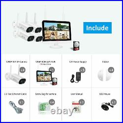 CCTV Camera Security System Outdoor Wireless 3MP WiFi 2Way Audio 2TB Hard Drive