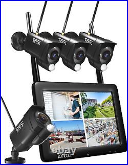 CCTV Camera System Wireless with Touchscreen Monitor, 4CH NVR with 7 Portable L