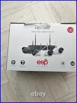 ESP HD View, 4 Channel, 4 White Bullet Cameras, Wireless Kit 1TB CCTV