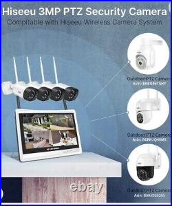 Hiseeu Wireless Security Camera System with 12 Monitor White