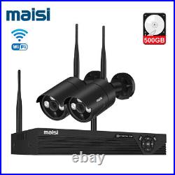 Home Outdoor 1080p HD Wireless CCTV Camera Security System 4CH NVR IR with HDD