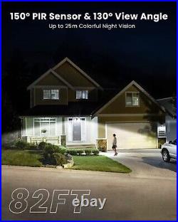 IeGeek 2K Outdoor Floodlight Security Camera Color Night Vision Home CCTV System