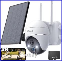 IeGeek 2K Wireless Solar Security Camera Outdoor Home Battery WiFi CCTV System