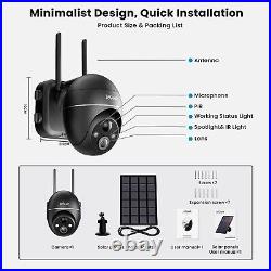 IeGeek 5MP Outdoor Wireless Solar Security Camera 360° WiFi Battery CCTV System