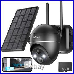 IeGeek 5MP Wireless Solar Security Camera Outdoor Home Battery WiFi CCTV System