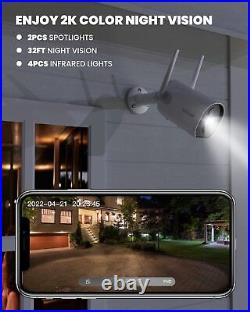 IeGeek Outdoor 2K Wireless Security Camera Home Battery WiFi CCTV System Siren