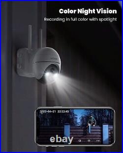 IeGeek Outdoor 2K Wireless Security Camera Home WiFi Battery PTZ CCTV System UK