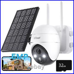 IeGeek Outdoor 5MP Wireless Security Camera Home Battery WiFi PTZ CCTV System UK